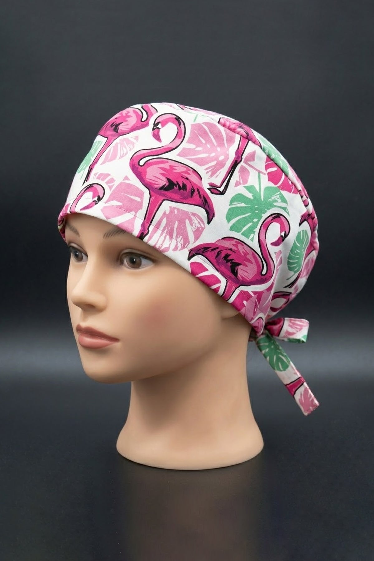 Flamingo Desenli Cerrahi Bone Unisex – Likralı Doktor Hemşire Bonesi