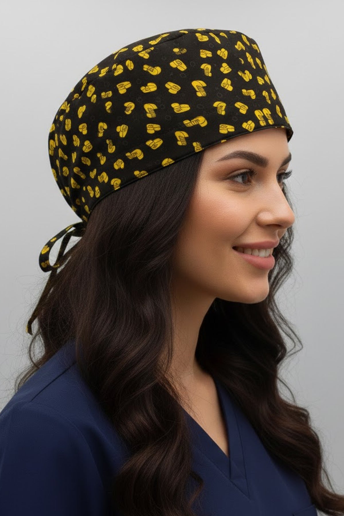 Soru İşareti Desenli Cerrahi Bone Unisex – Likralı Doktor Hemşire Bonesi