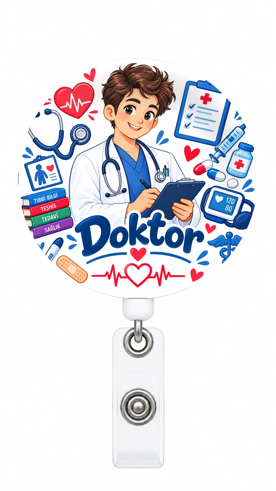 Desenli Yaka Kartı Yoyosu #126 - Likralı Doktor Hemşire Yoyosu
