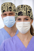İskelet Sistemi Sarı Desenli Unisex Cerrahi Bone Hemşire ve Doktor Bone