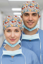 Yaprak Desenli Cerrahi Bone Unisex – Likralı Doktor Hemşire Bonesi