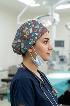 Bilim Desen 1 Desenli Unisex Cerrahi Bone Hemşire ve Doktor Bone