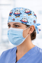 Penguen 1 Desenli Unisex Cerrahi Bone Hemşire ve Doktor Bone