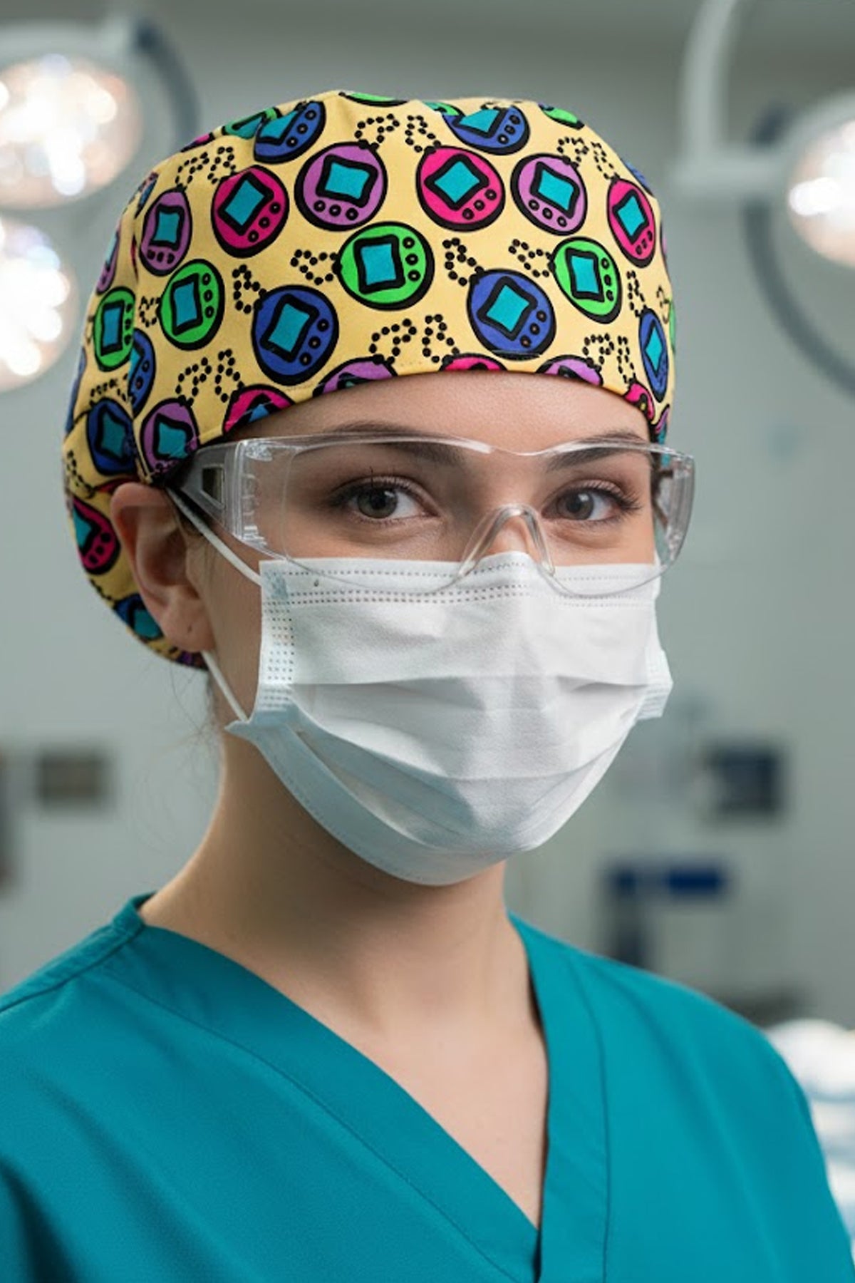 Sanal Bebek Desenli Cerrahi Bone Unisex – Likralı Doktor Hemşire Bonesi