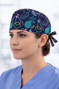 Meyve Desenli Unisex Cerrahi Bone Hemşire ve Doktor Bone