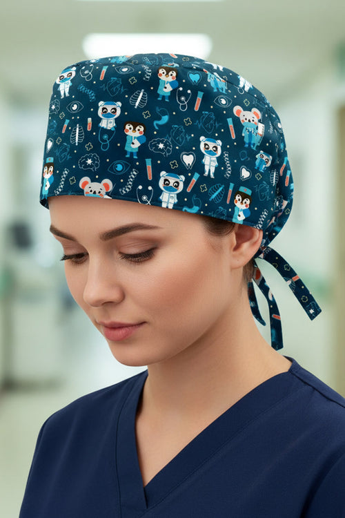 Animals Doktor Desenli Unisex Cerrahi Bone Hemşire ve Doktor Bone