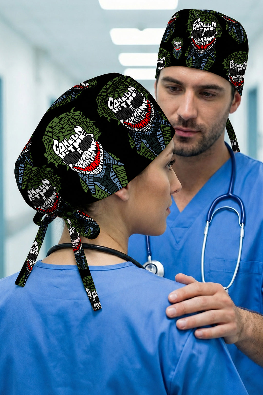 JKR Desenli Unisex Cerrahi Bone Hemşire ve Doktor Bone