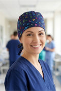 Nota Desenli Unisex Cerrahi Bone Hemşire ve Doktor Bone